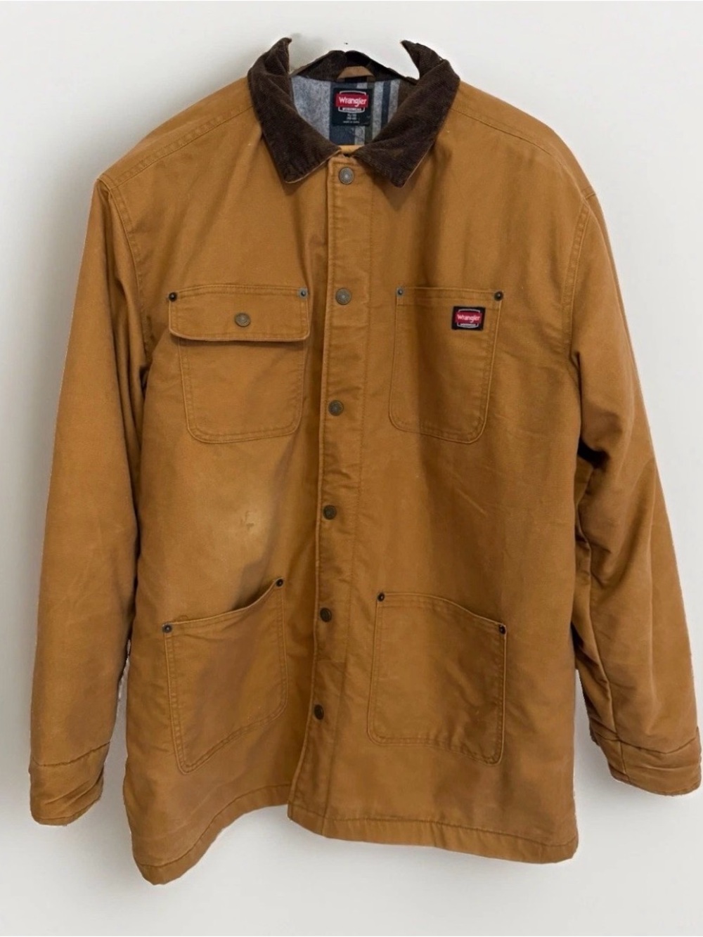 Wrangler Workwear Jacket Mens XL Barn Chore Coat Blanket Lined Corduroy Collar